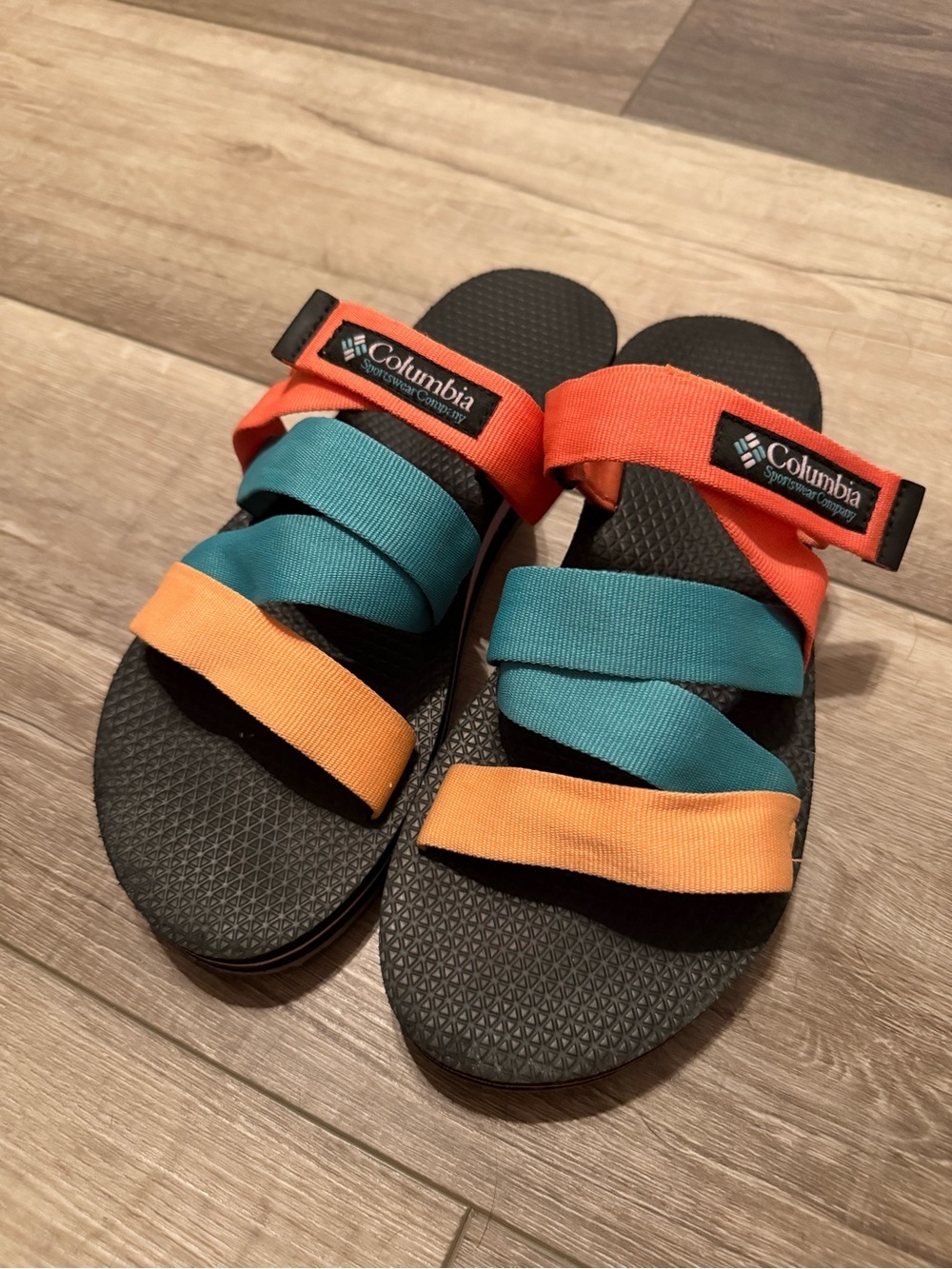 Columbia Orange Teal Black Strap Sandals- Alava Sandals